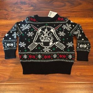 NWT Star Wars Darth Vader Holiday Sweater 12M